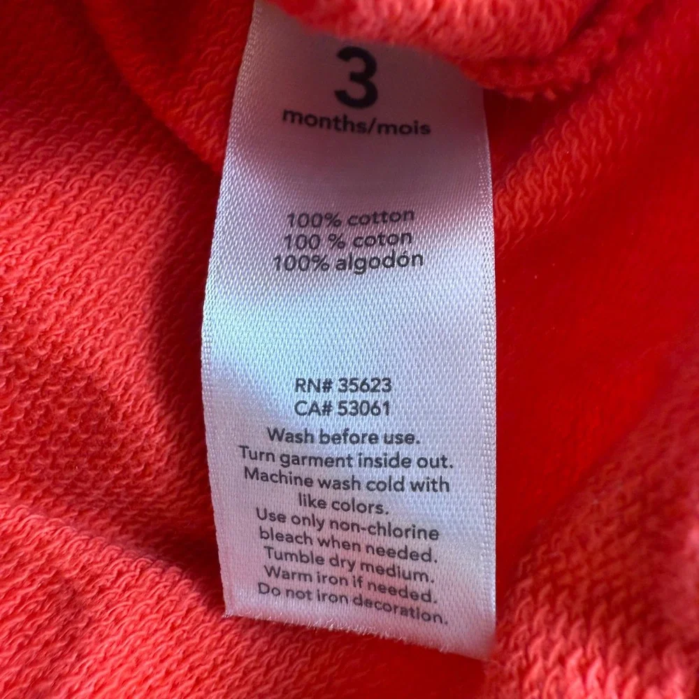 Carter's Baby Girl Red Heart Print Button Front Peplum Jacket 3M